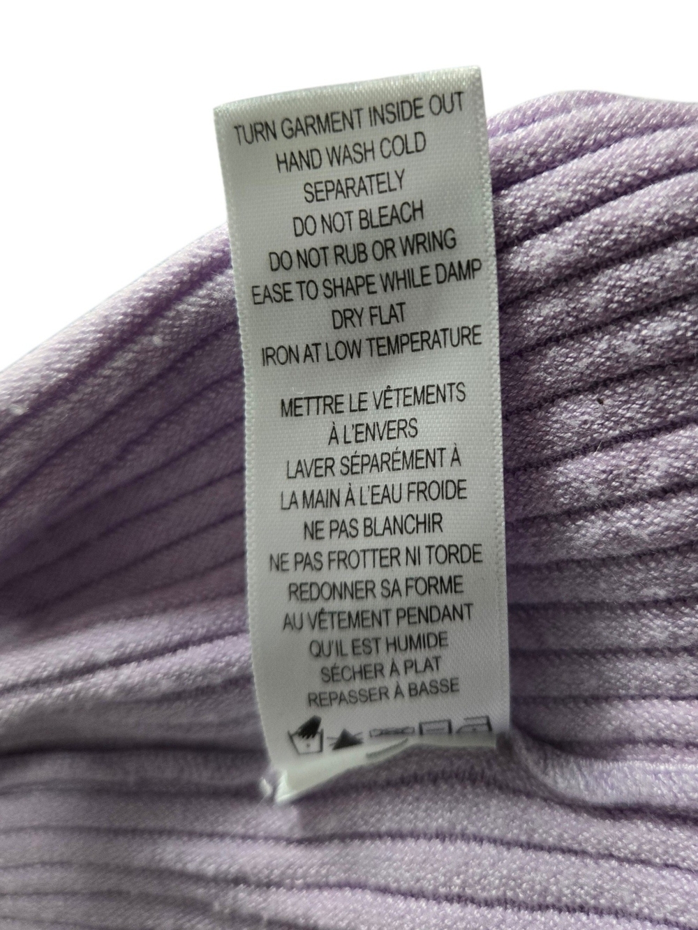 Light Mauve Ribbed Open Front Cardigan - Picture 3 of 4